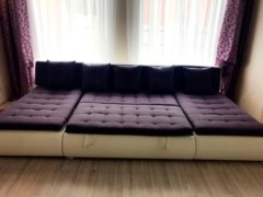 Модульный диван Кормак в разложенном виде интерьере фото